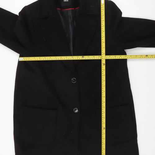 ASOS Women’s Black Mid Length Overcoat Size 14 Regular Fit