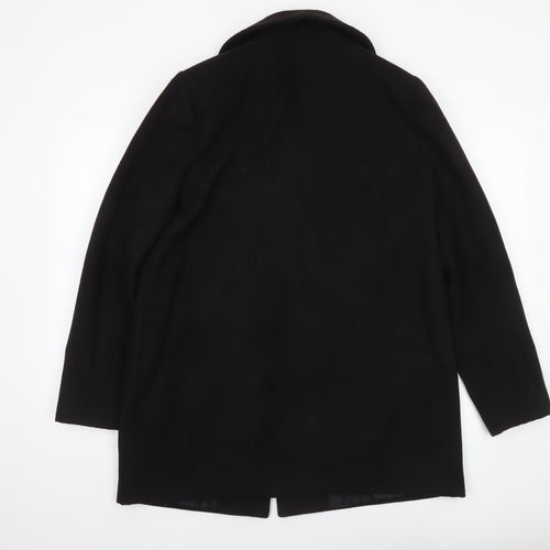 ASOS Women’s Black Mid Length Overcoat Size 14 Regular Fit