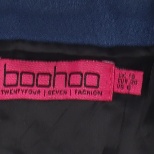 Boohoo Women's Blue Longline Single-Breasted Blazer UK 10