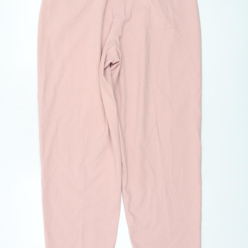 Warehouse Women's Pink Pleated High Rise Tapered Trousers Size 12