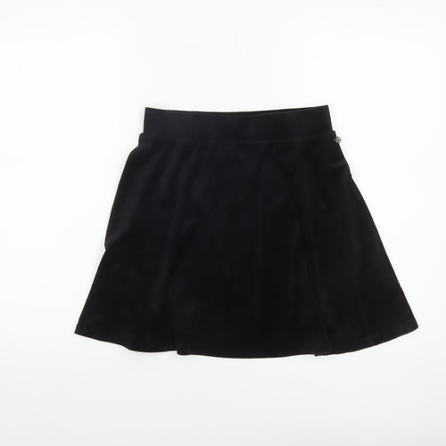 Juicy Couture Girls Black Velour Skater Skirt 13 Years Rhinestone Logo