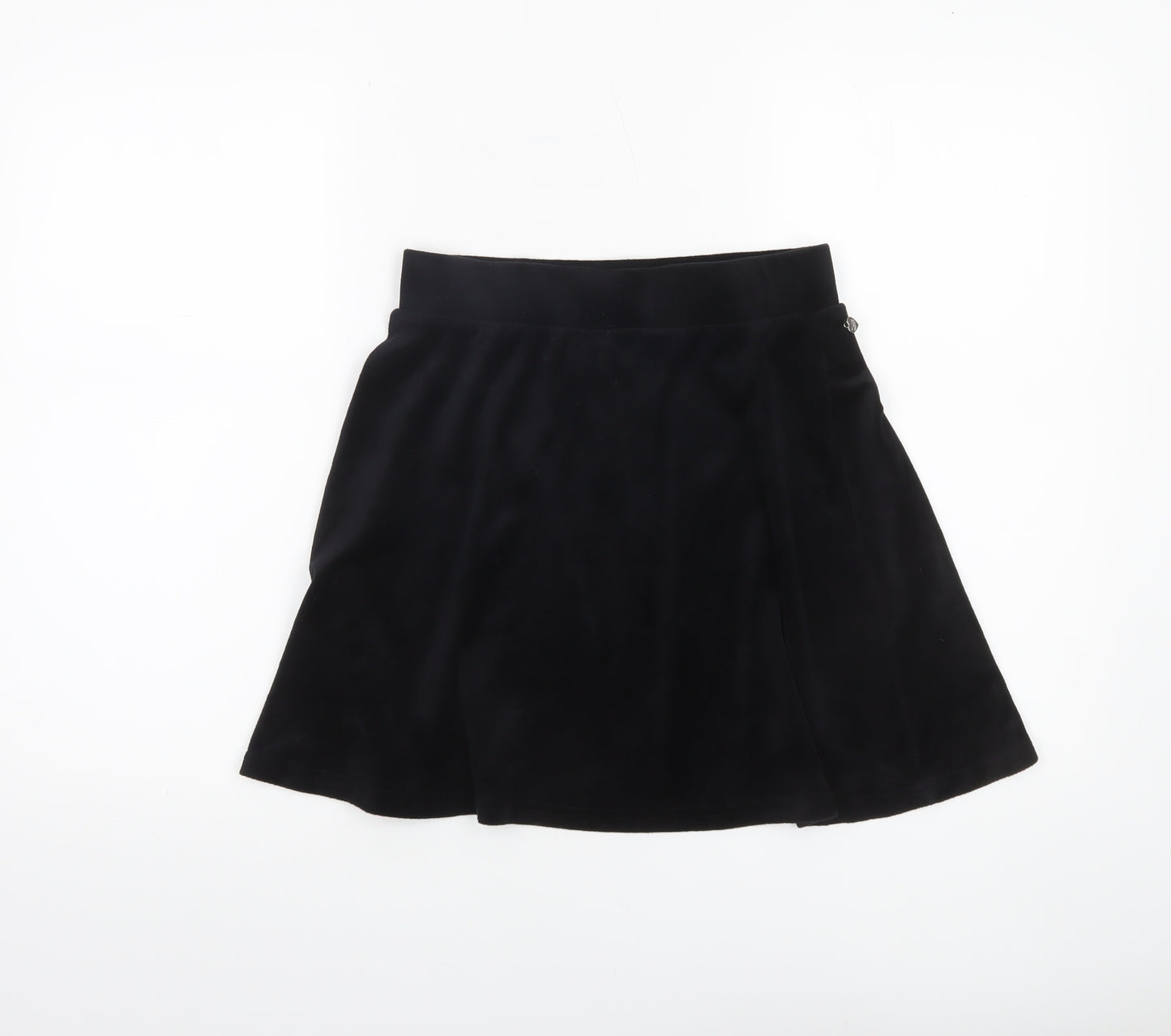 Juicy Couture Girls Black Velour Skater Skirt 13 Years Rhinestone Logo