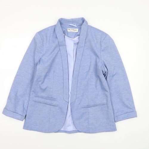 Miss Selfridge Women Blue Size 14 Shawl Collar Blazer Jacket