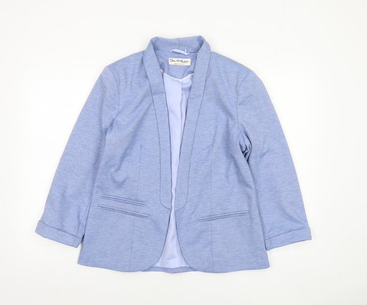 Miss Selfridge Women Blue Size 14 Shawl Collar Blazer Jacket
