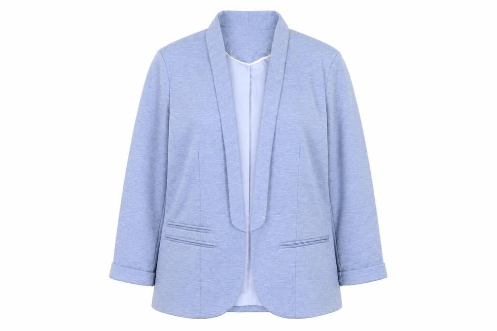 Front view of Miss Selfridge Women Blue, size 14, Shawl Collar Blazer Jacket