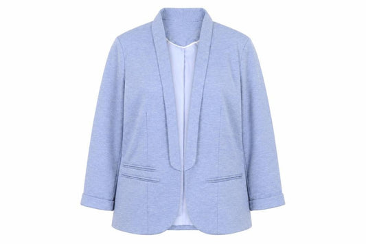 Front view of Miss Selfridge Women Blue, size 14, Shawl Collar Blazer Jacket