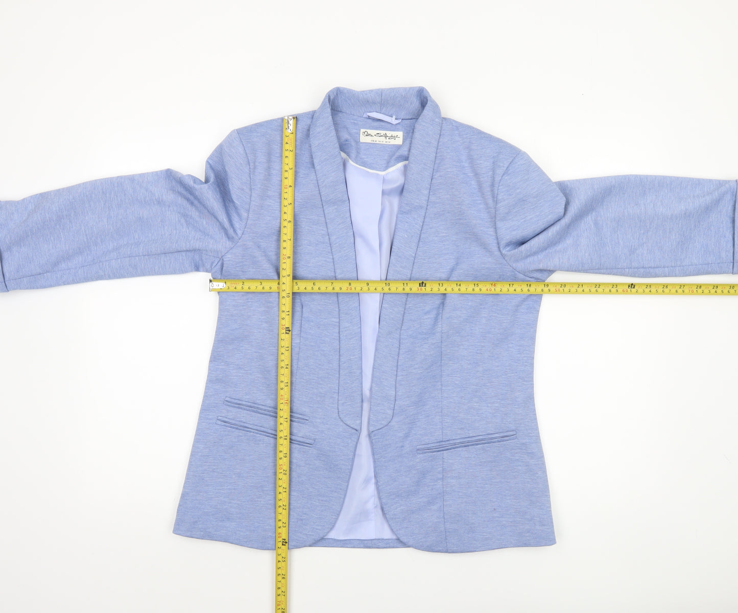 Miss Selfridge Women Blue Size 14 Shawl Collar Blazer Jacket