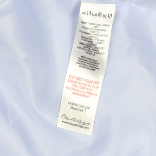 Miss Selfridge Women Blue Size 14 Shawl Collar Blazer Jacket