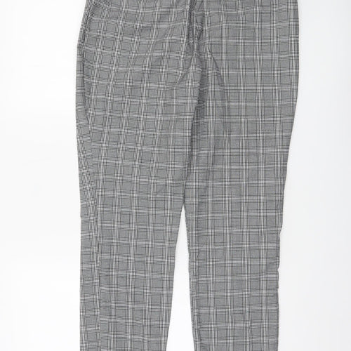 Massimo Fabbro Women Grey Check Slim Fit Trousers UK 16