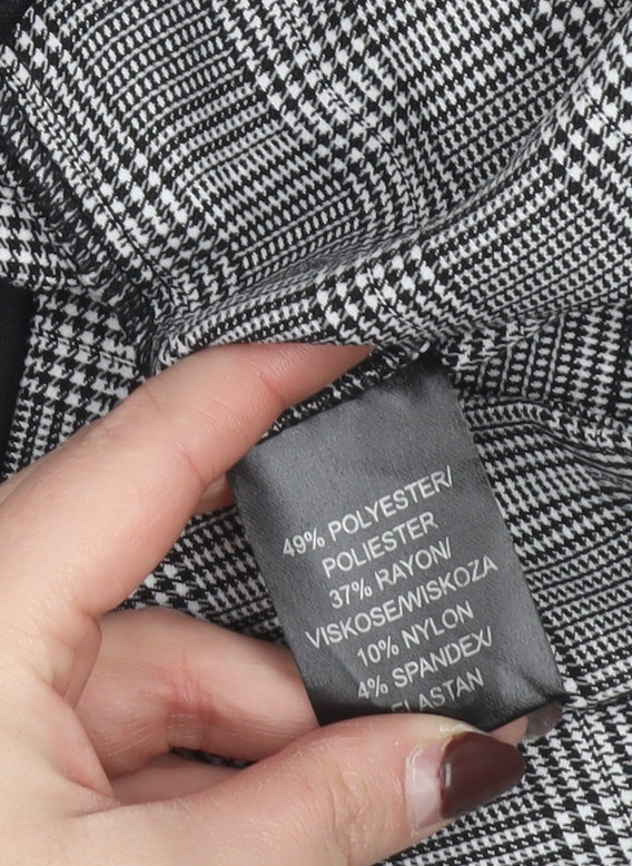 Massimo Fabbro Women Grey Check Slim Fit Trousers UK 16