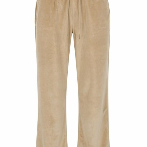 Cotton Traders Womens Beige Velour Joggers Size 10 Elastic Waist