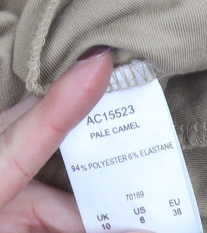 Cotton Traders Womens Beige Velour Joggers Size 10 Elastic Waist