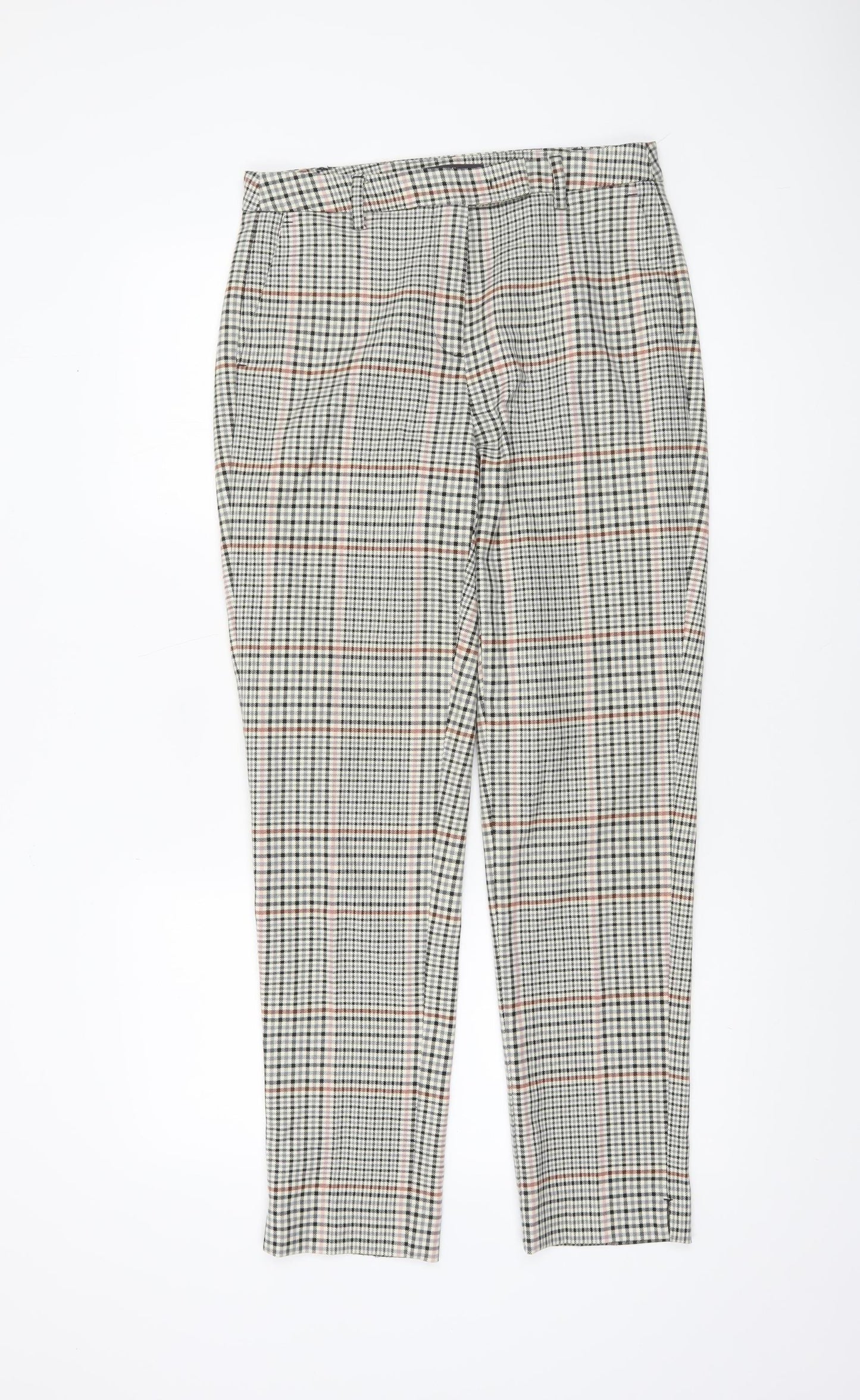 Marks and Spencer Womens Multicoloured Check Trousers Size 10 Regular