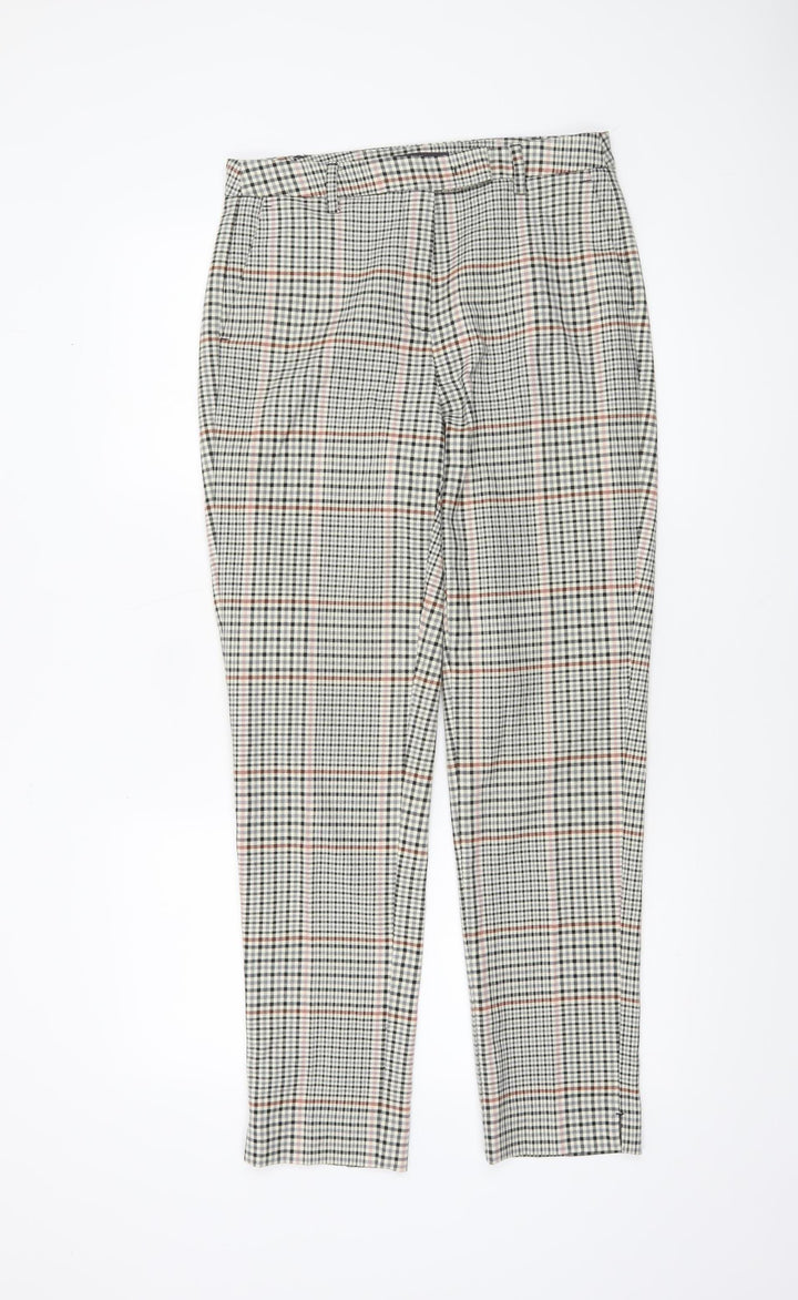Marks and Spencer Womens Multicoloured Check Trousers Size 10 Regular