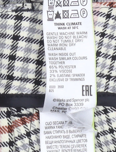Marks and Spencer Womens Multicoloured Check Trousers Size 10 Regular