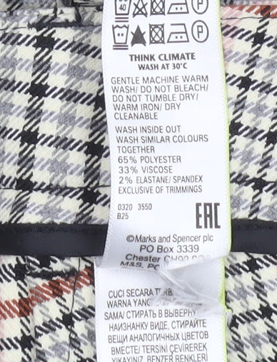 Marks and Spencer Womens Multicoloured Check Trousers Size 10 Regular