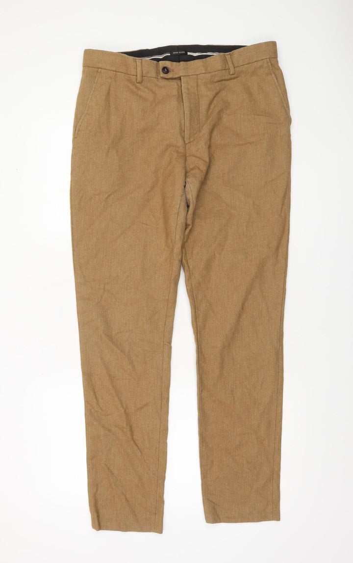 River Island Men's Beige Slim Fit Chino Trousers 34L