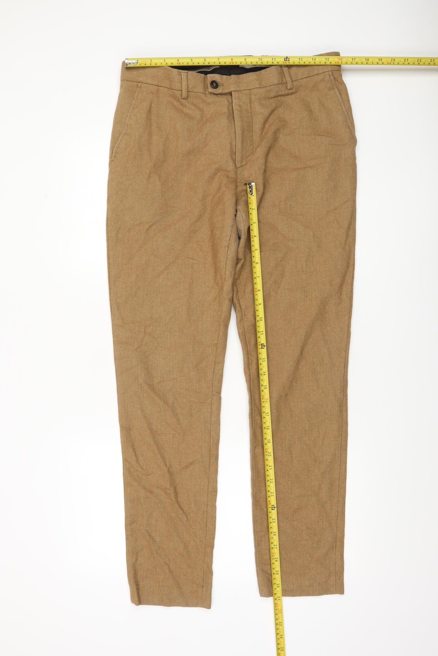 River Island Men's Beige Slim Fit Chino Trousers 34L