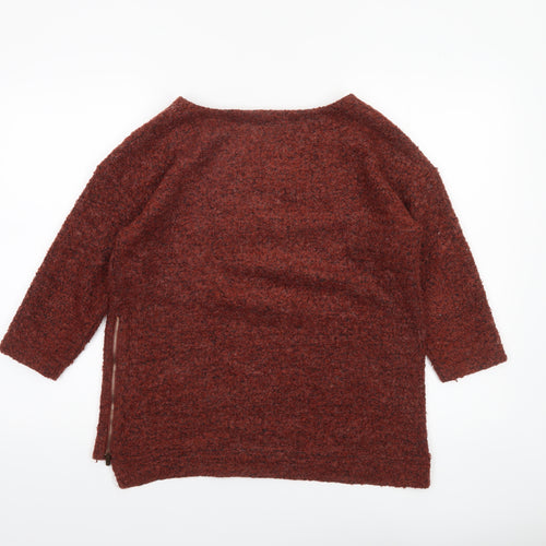 Next Women Brown Knit Tunic Top Size 12 3/4 Sleeve Boat Neck