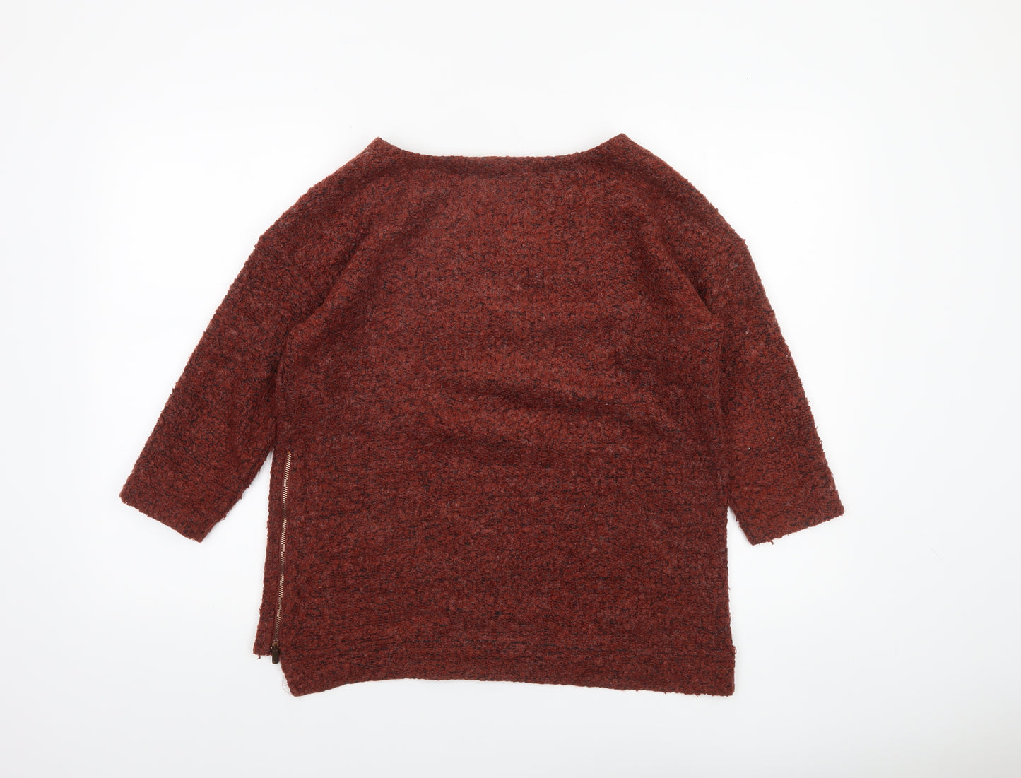 Next Women Brown Knit Tunic Top Size 12 3/4 Sleeve Boat Neck