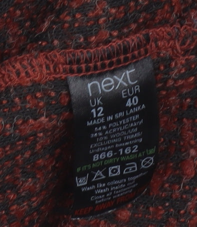 Next Women Brown Knit Tunic Top Size 12 3/4 Sleeve Boat Neck