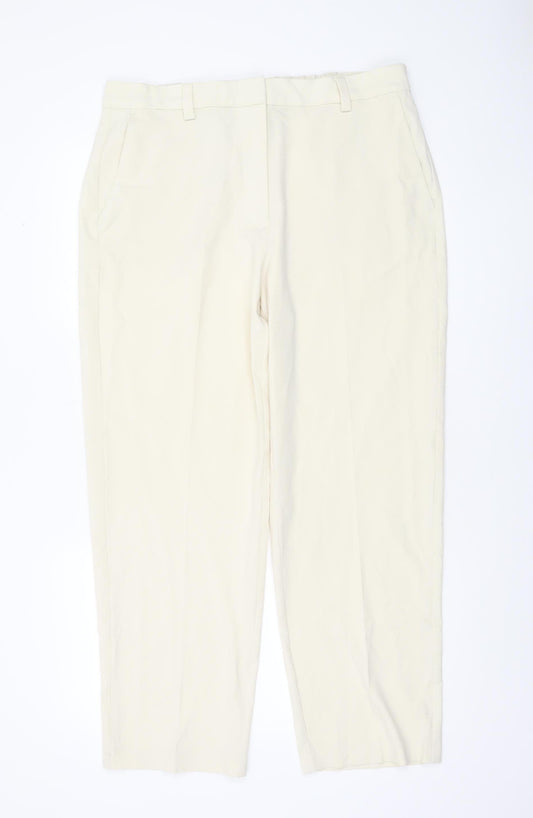 Marks and Spencer Women’s Ivory Size 16 Short Straight Trousers