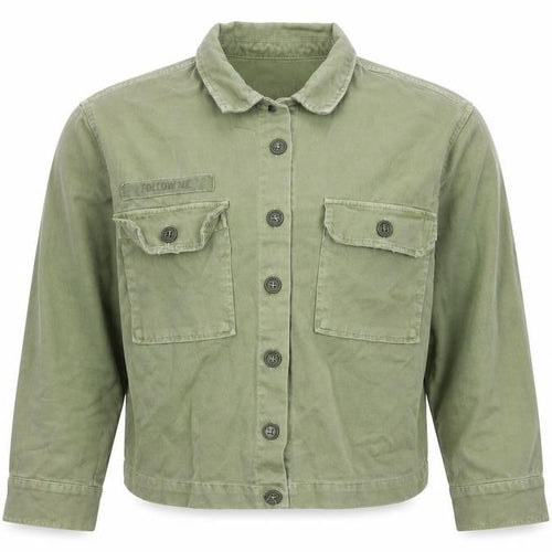Pull&Bear Womens Green Military Cotton Jacket Size 8 Regular Fit