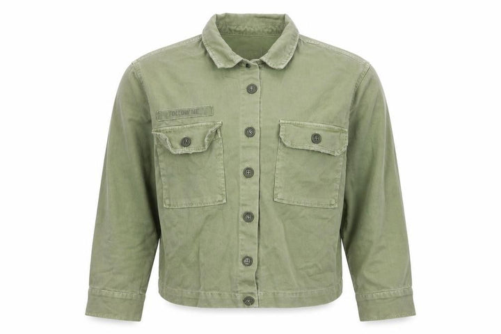 Pull&Bear Womens Green Military Cotton Jacket Size 8 Regular Fit