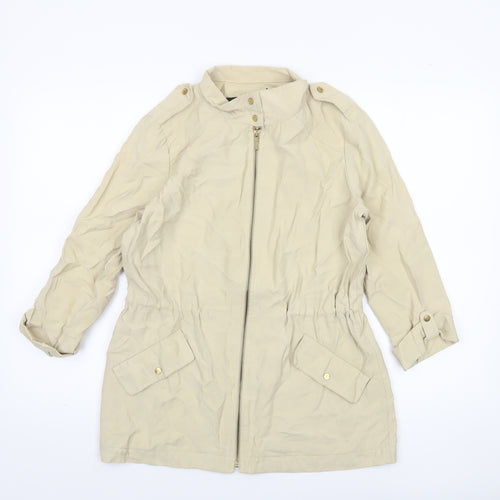 Zara Women Beige XS Anorak Jacket with Pockets