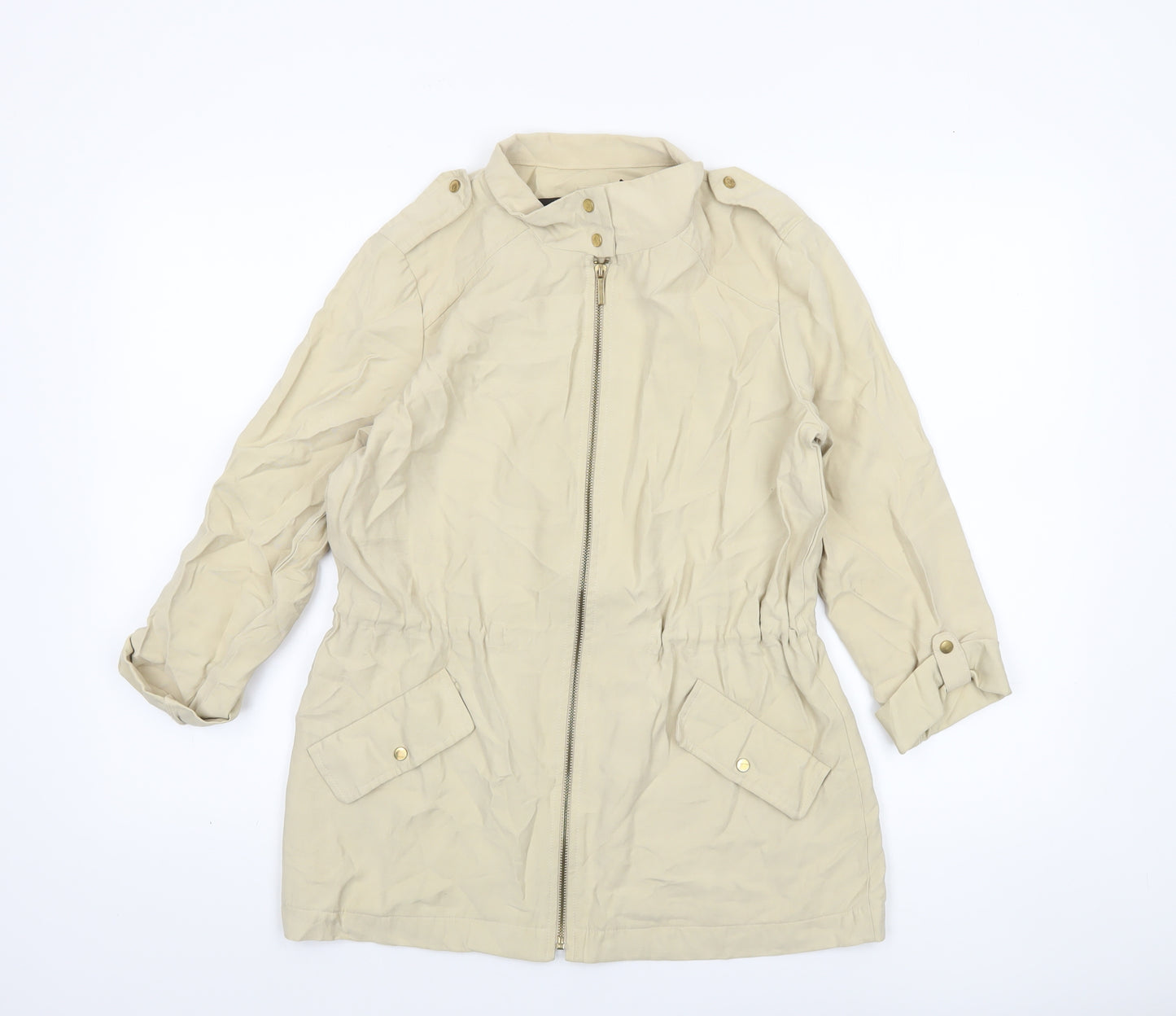 Zara Women Beige XS Anorak Jacket with Pockets