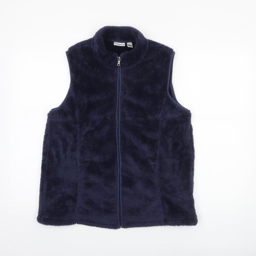 Croft & Barrow Women's Blue Faux Fur Fleece Waistcoat Size 16 Plus