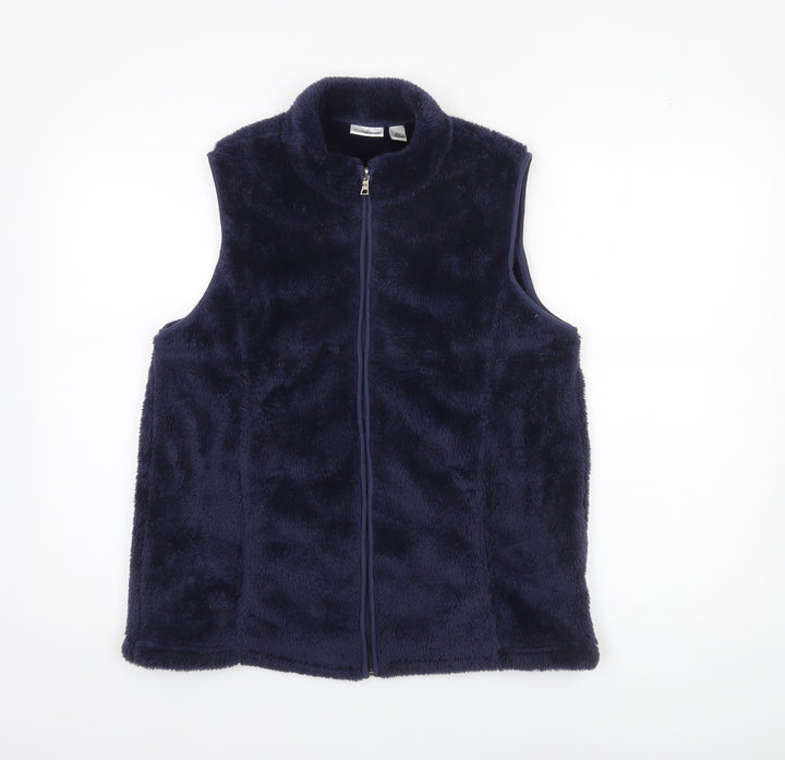 Croft & Barrow Women's Blue Faux Fur Fleece Waistcoat Size 16 Plus