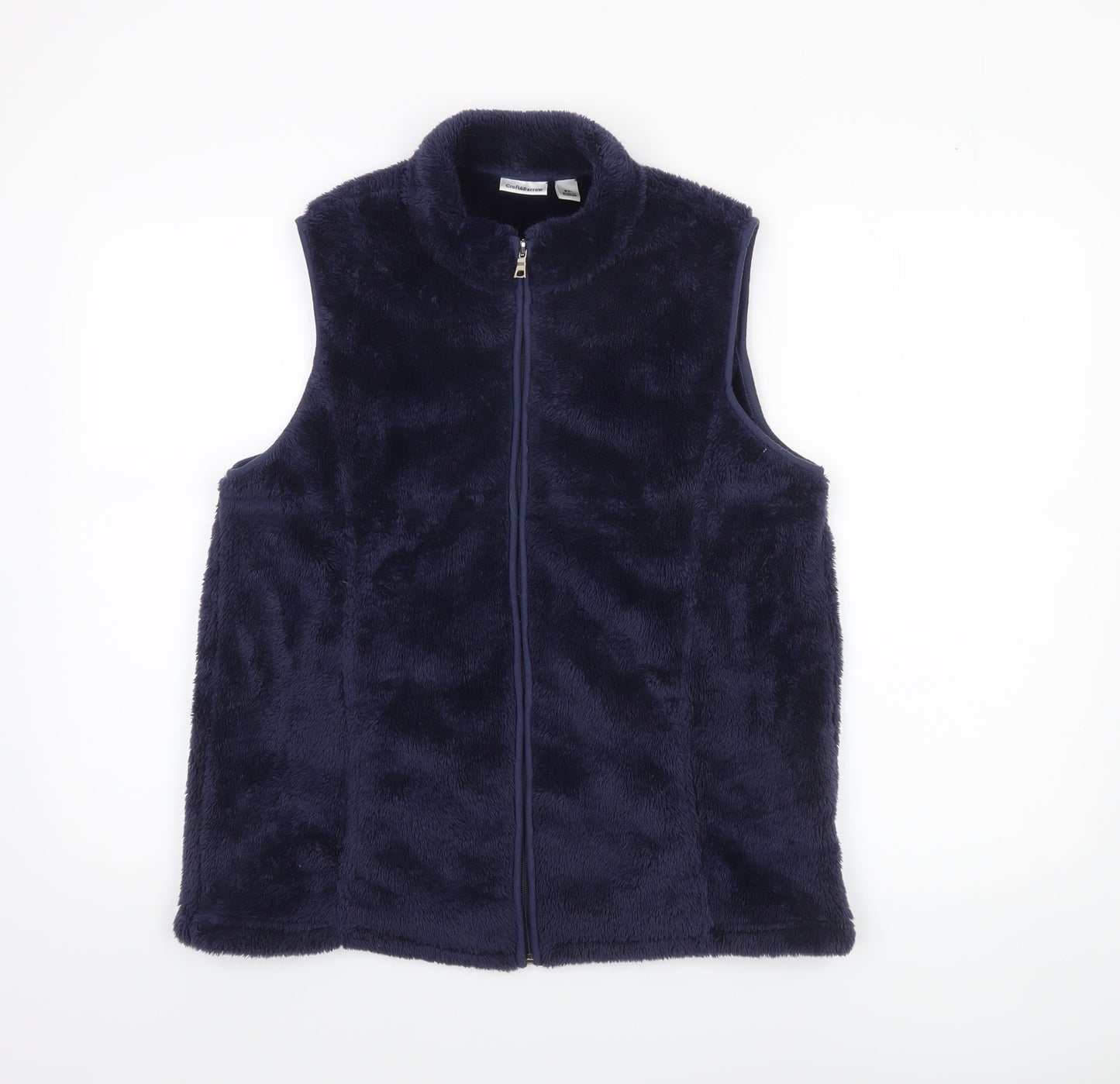 Croft & Barrow Women's Blue Faux Fur Fleece Waistcoat Size 16 Plus