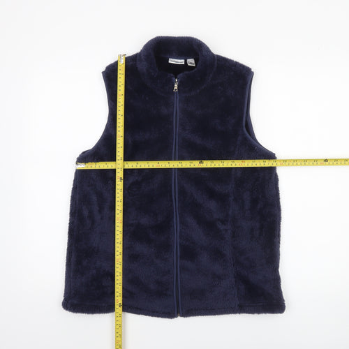 Croft & Barrow Women's Blue Faux Fur Fleece Waistcoat Size 16 Plus