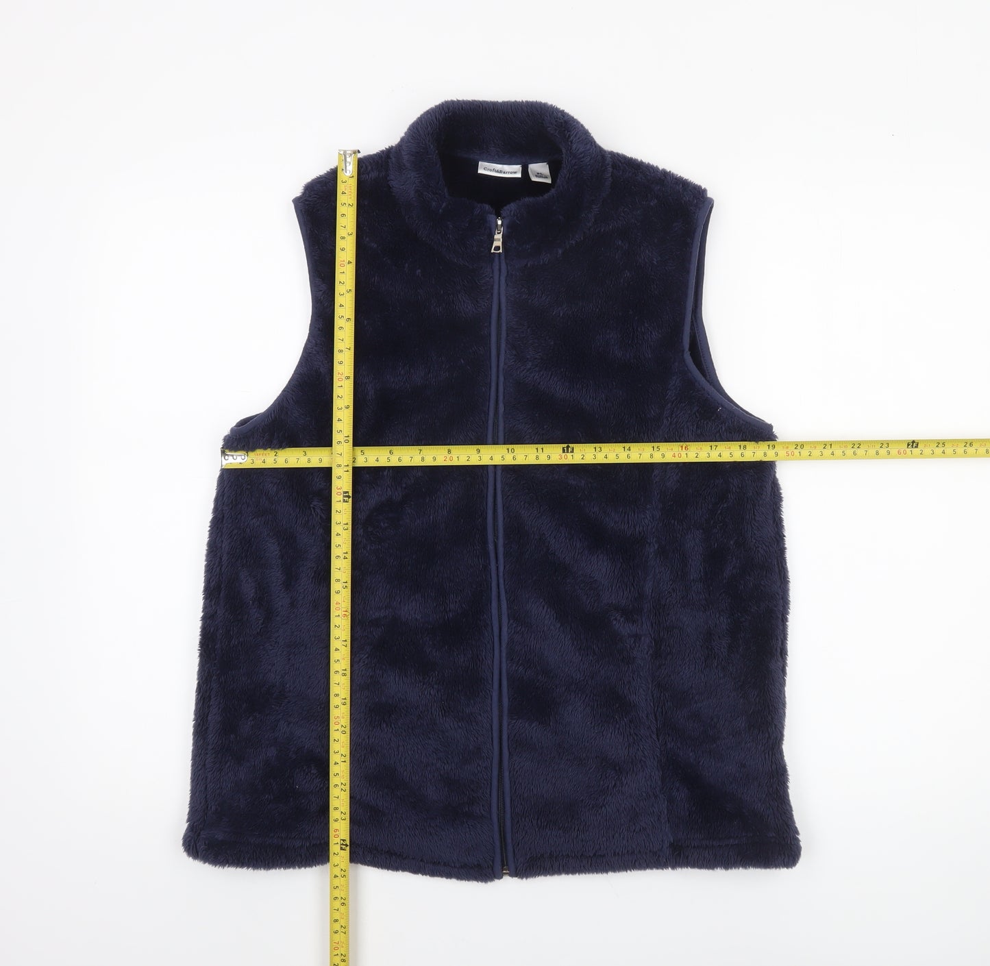 Croft & Barrow Women's Blue Faux Fur Fleece Waistcoat Size 16 Plus