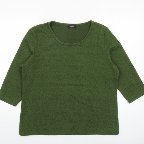 Klass Womens Green XL 3/4 Sleeve Scoop Neck Jersey Blouse