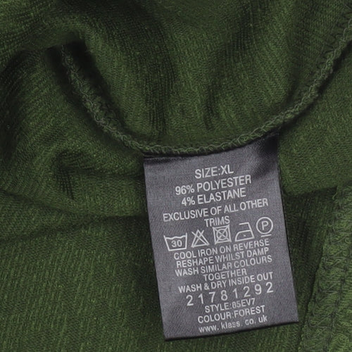 Klass Womens Green XL 3/4 Sleeve Scoop Neck Jersey Blouse