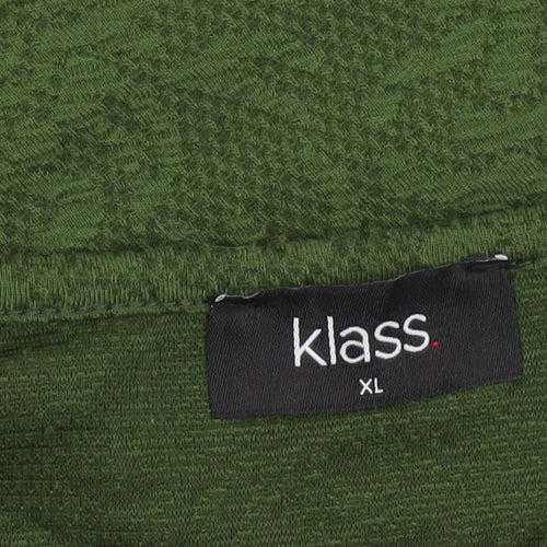Klass Womens Green XL 3/4 Sleeve Scoop Neck Jersey Blouse
