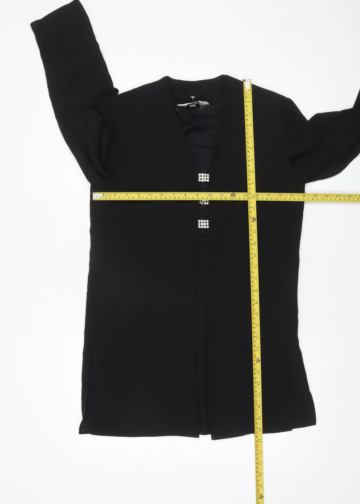 Whimsy Women's Black Mid-Length Blazer Jacket Size 10