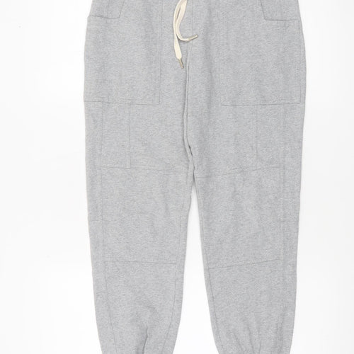 ME+EM Women's Grey Cotton Blend Jogger Trousers Size 6