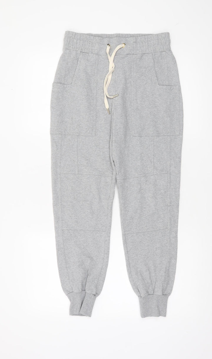 ME+EM Women's Grey Cotton Blend Jogger Trousers Size 6
