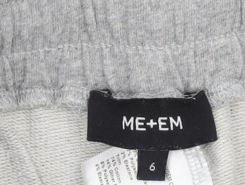 ME+EM Women's Grey Cotton Blend Jogger Trousers Size 6