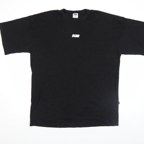 BSMD Men's Black XL Crew Neck Short Sleeve Cotton T-Shirt