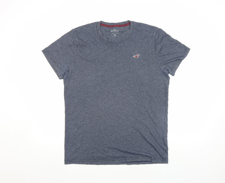 Hollister Men Blue Crew Neck Short Sleeve T-Shirt Size M