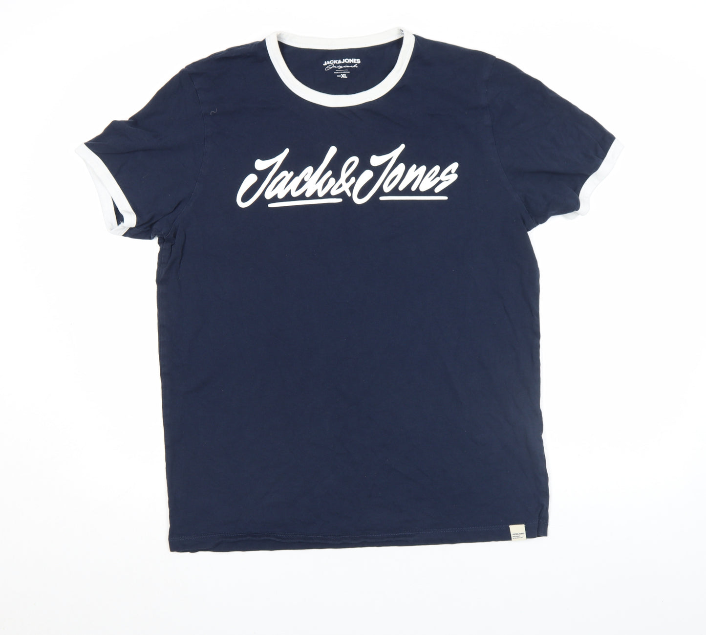 Jack & Jones Men's Blue XL Crew Neck Logo T-Shirt