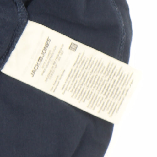 Jack & Jones Men's Blue XL Crew Neck Logo T-Shirt