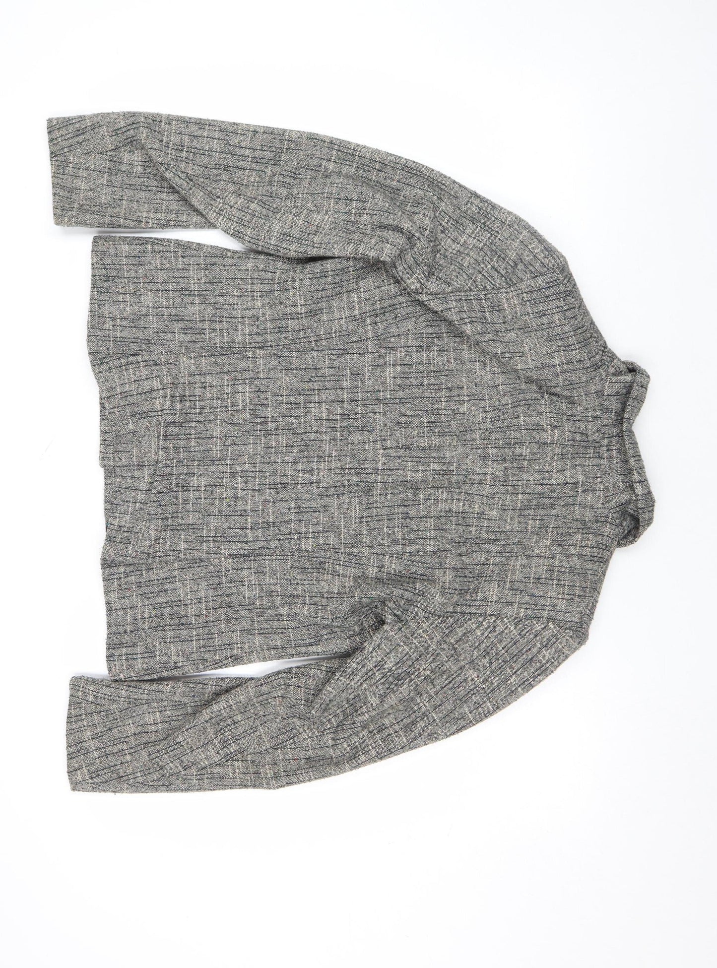Roman Originals Women's Grey Wool Blend Tweed Blazer Size 14