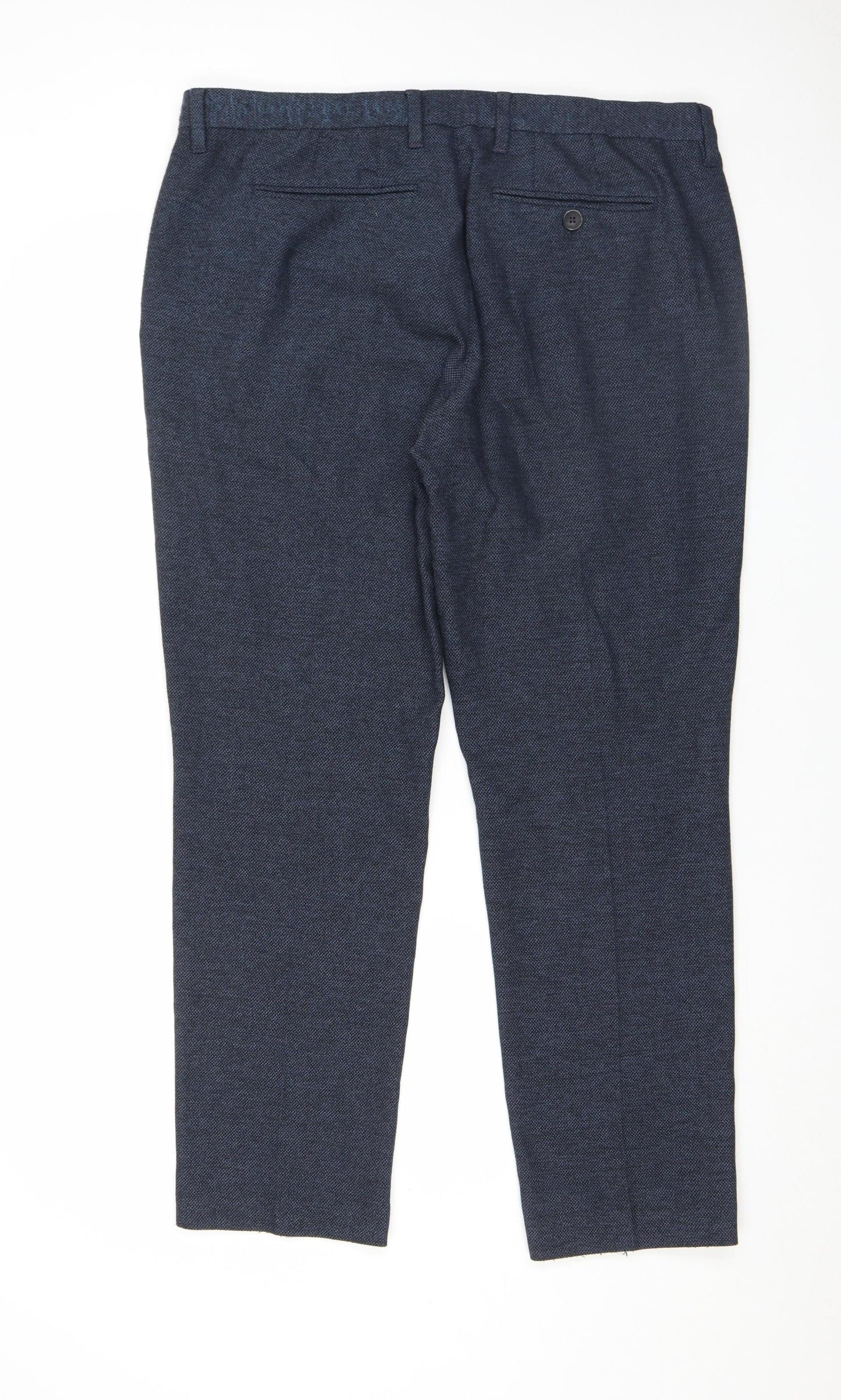 Ted Baker Men's Blue Slim Fit Wool Blend Chino Trousers 33W