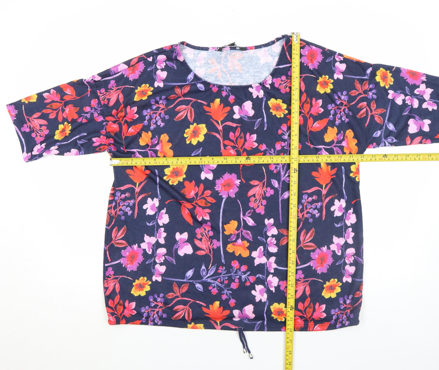 Bonmarché Womens Multicoloured Floral T-Shirt Size 18 Short Sleeve