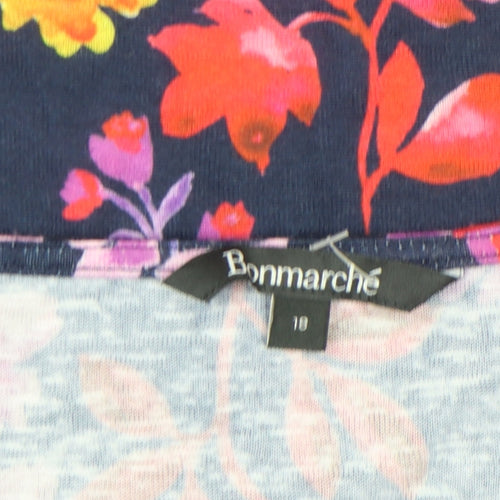 Bonmarché Womens Multicoloured Floral T-Shirt Size 18 Short Sleeve